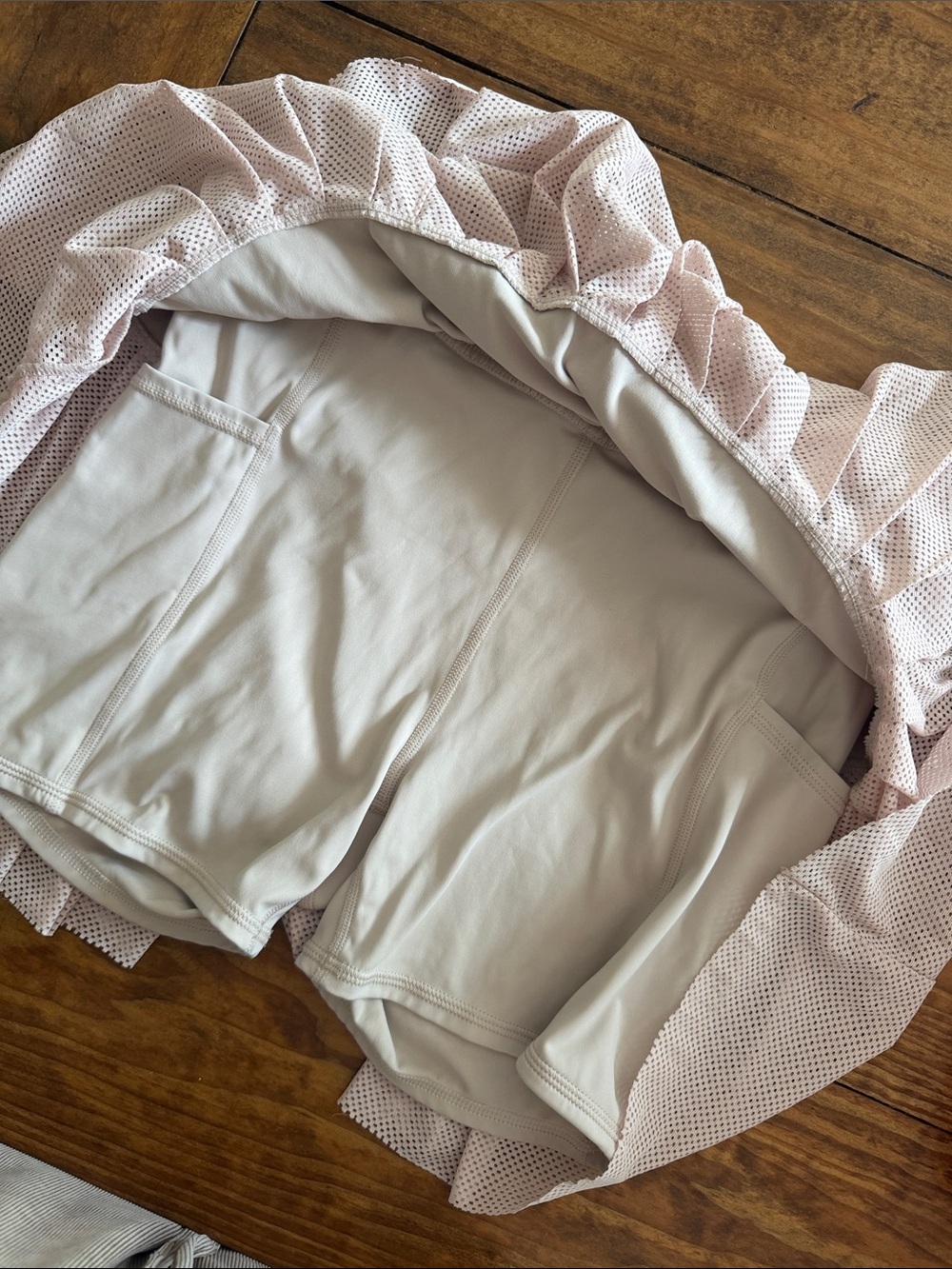 JoyLab Light Tan Mesh Skater Skirt with Elastic Waist - Picture 2 of 4